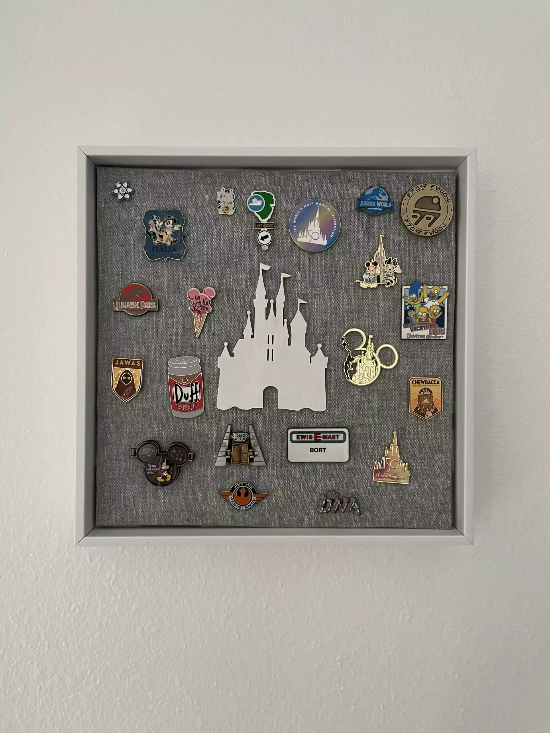Disney Theme Park & Resorts College Program Shadow Box Pins, glass