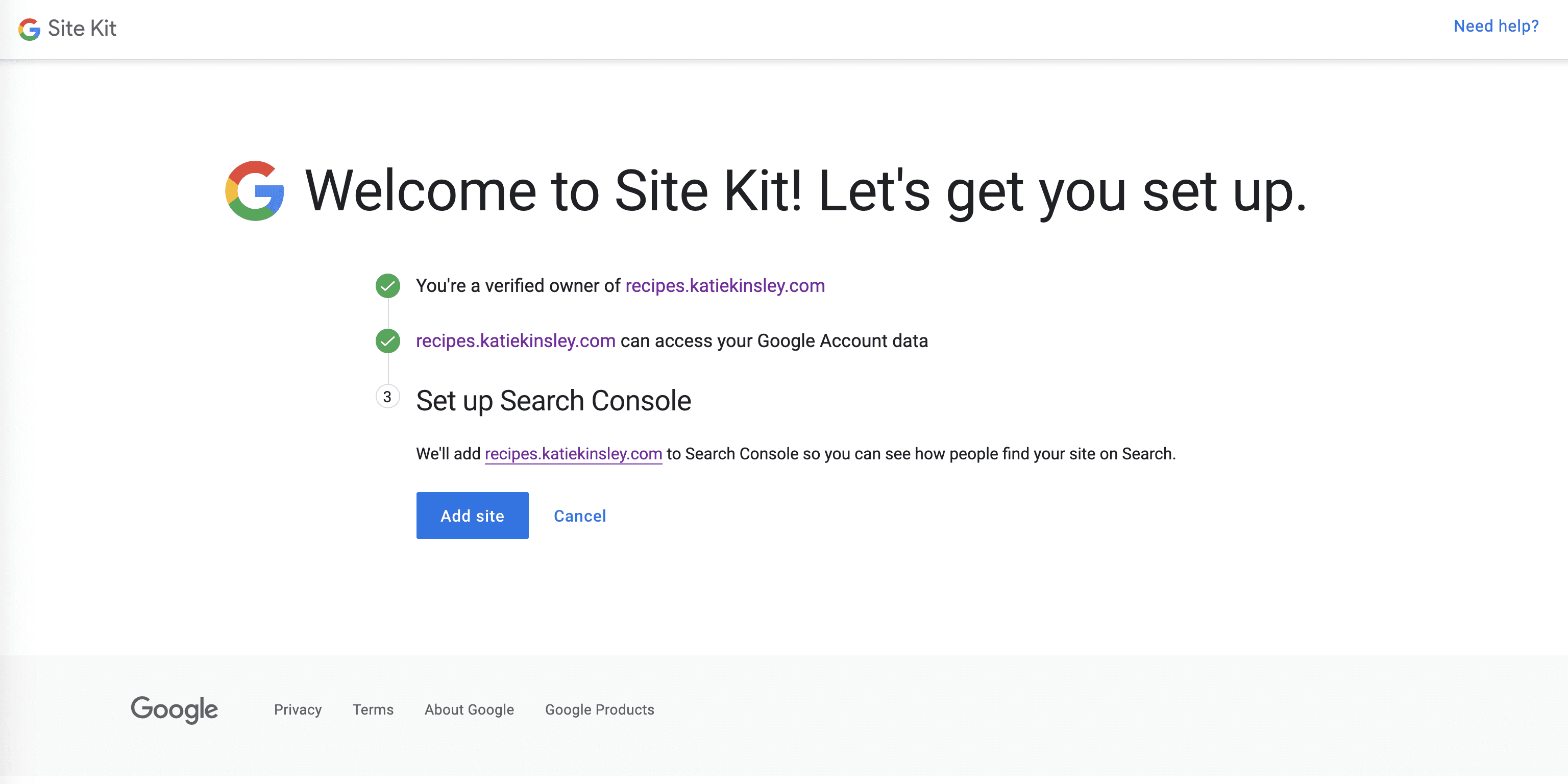 Set up Google Search Console